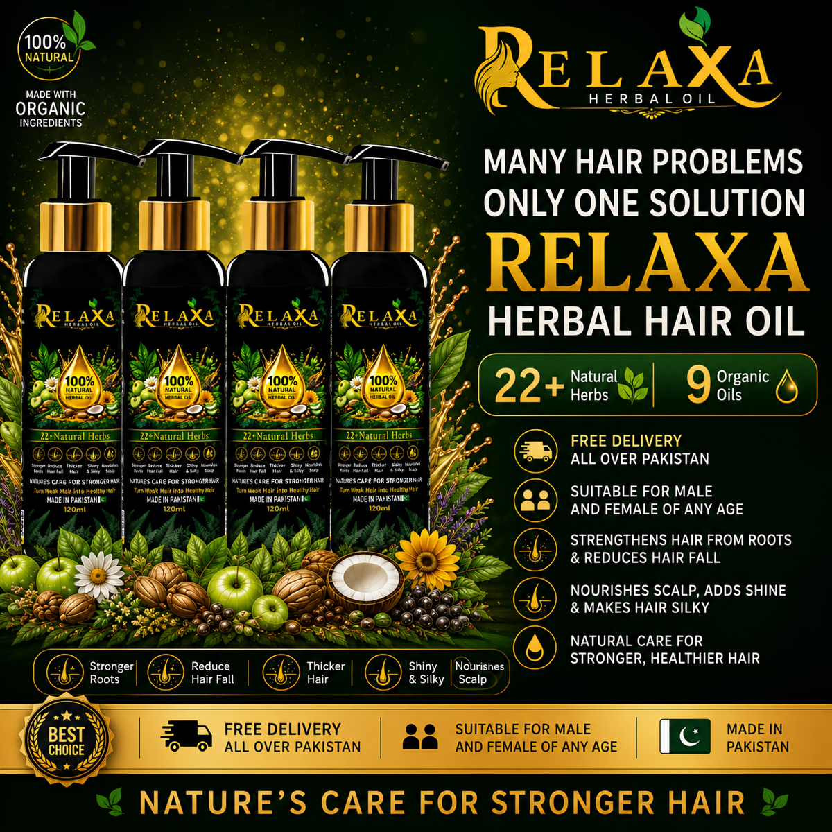 Relaxa Herbal Hair Oil Jambo Family Pack
