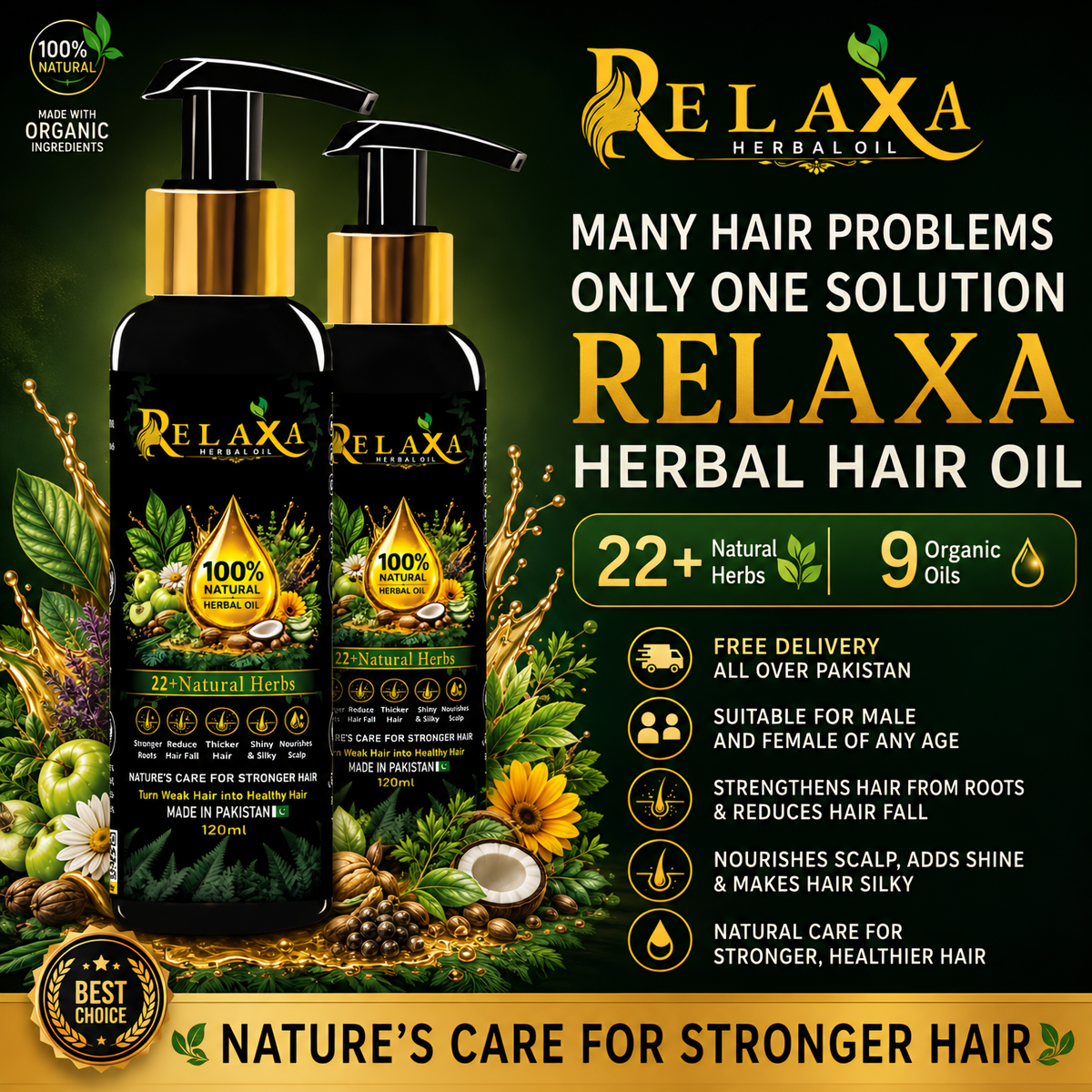 Relaxa Herbal Hair Oil 2 Bottle Pack